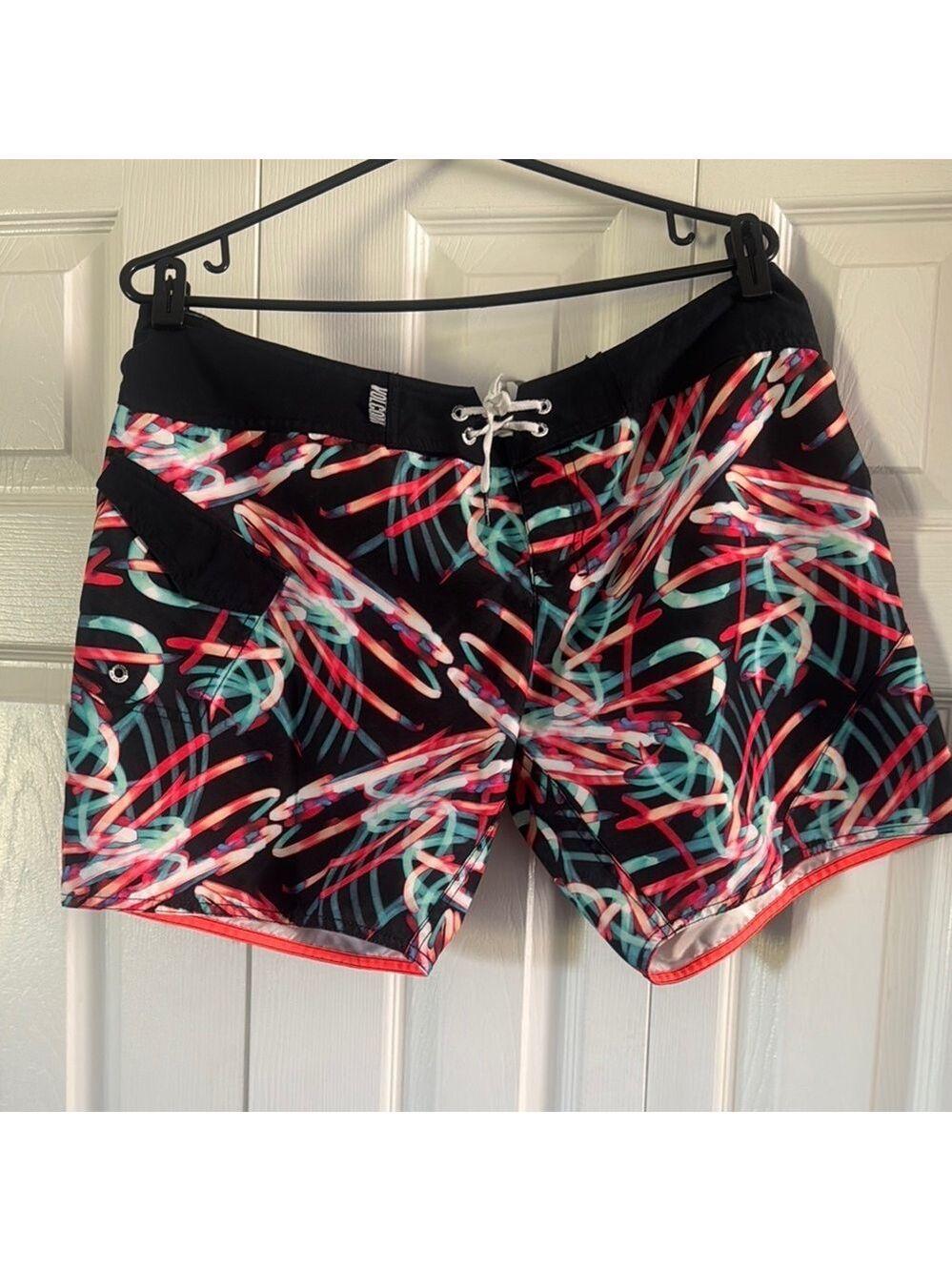 Volcom Black and Multicolor Swim Shorts